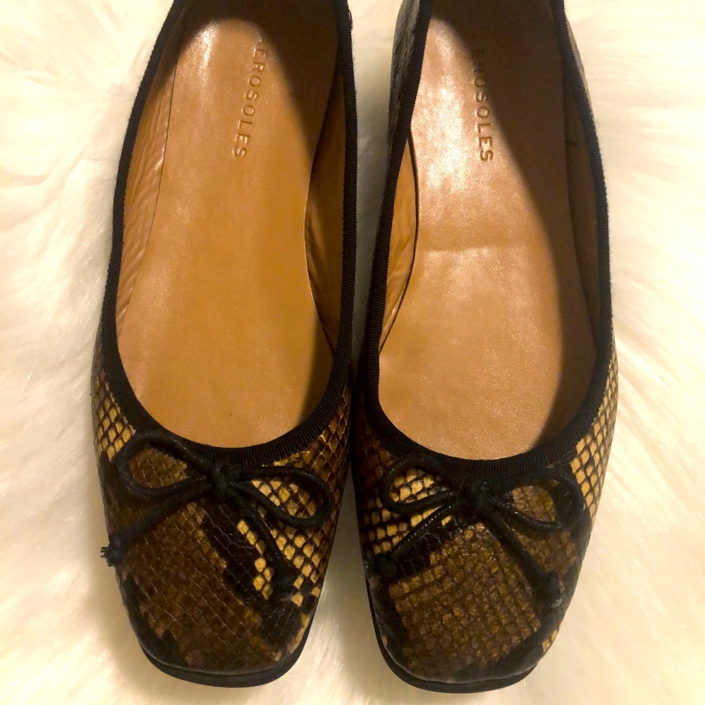 Women Aerosols Homebet Ballet Snakes Skin Flats